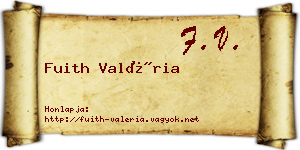 Fuith Valéria névjegykártya